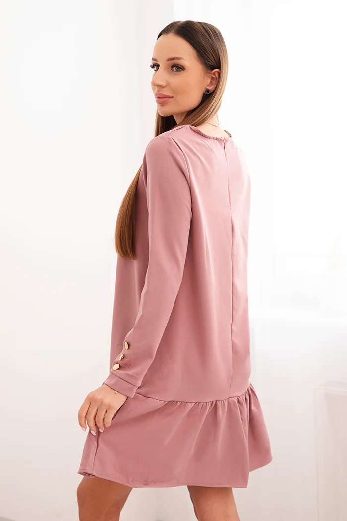 Sukienka z falbaną ciemny róż - obrazek 3