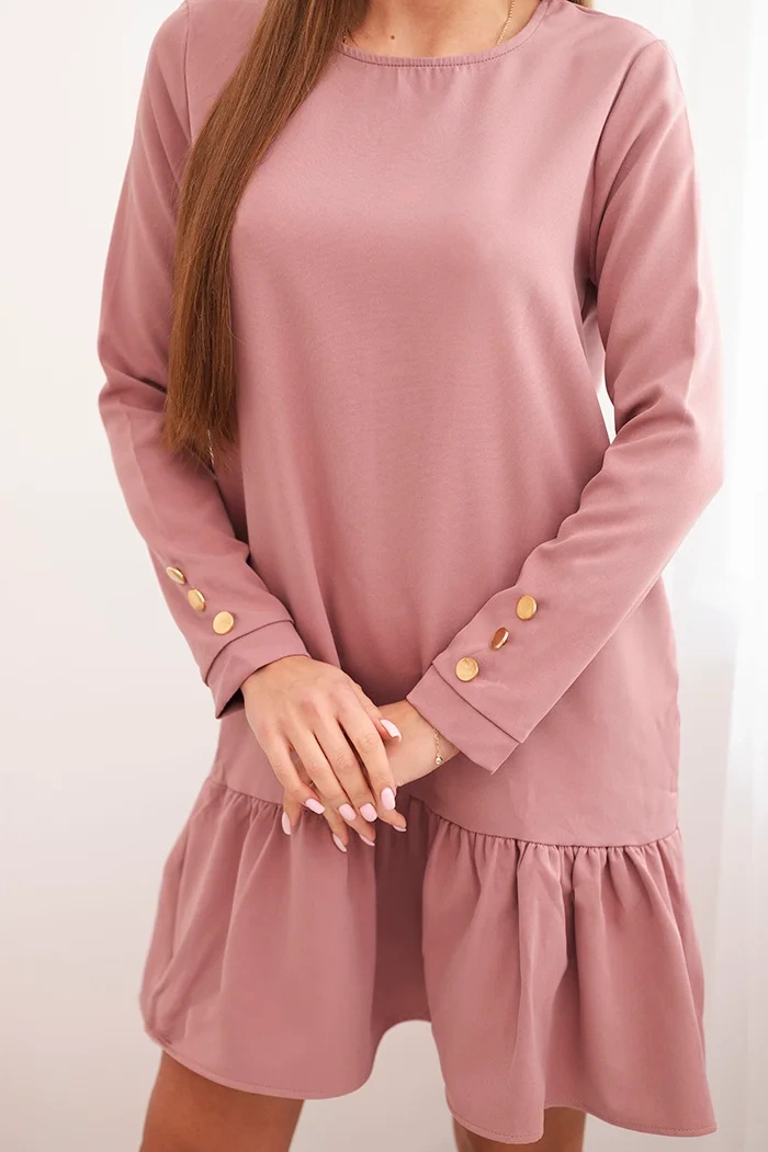 Sukienka z falbaną ciemny róż - obrazek 4