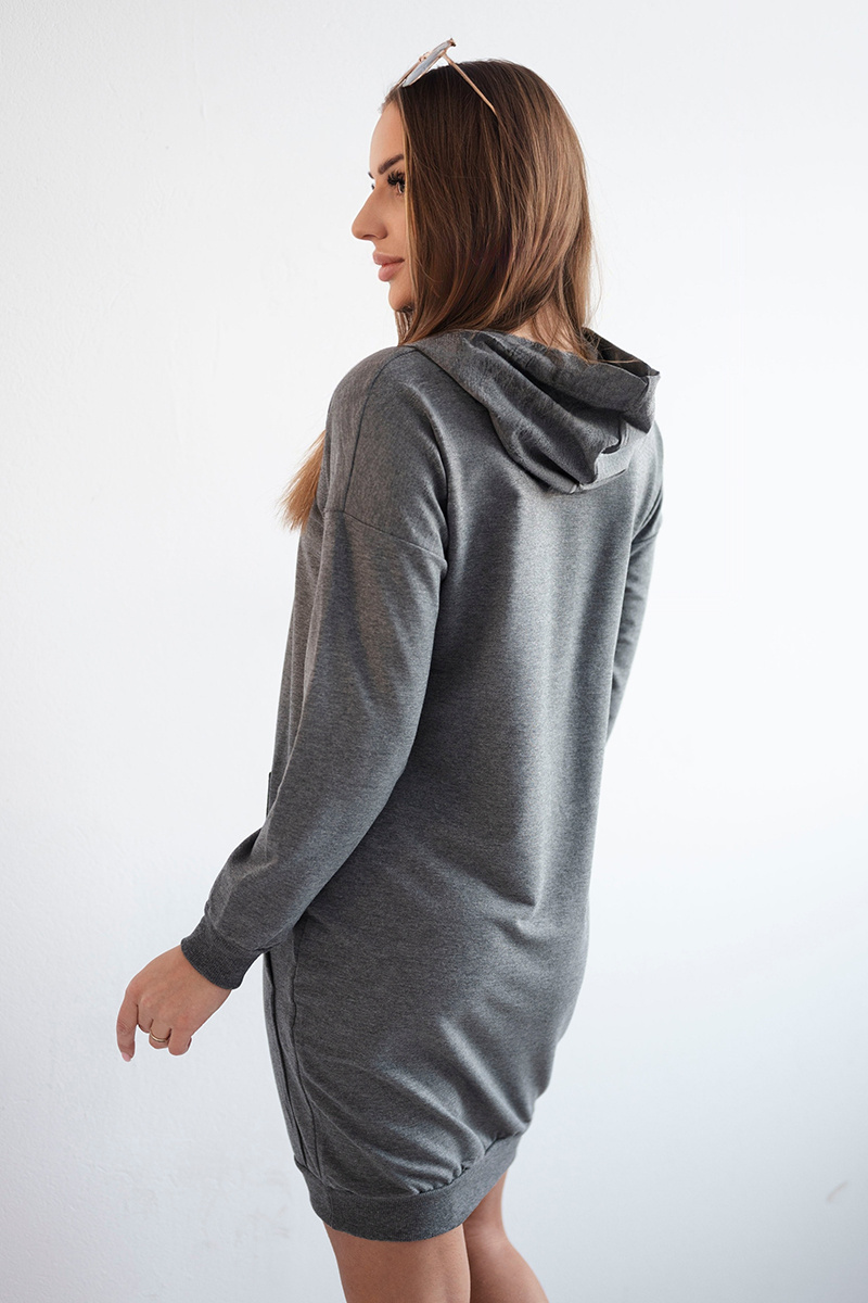 Sukienka z kapturem grafitowy - obrazek 3