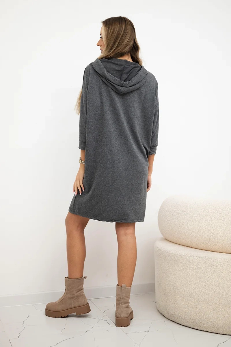 Sukienka z kapturem grafitowa - obrazek 3