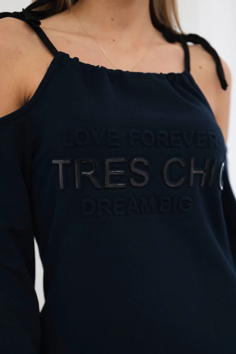 Sukienka Tres Chic granatowa - obrazek 4