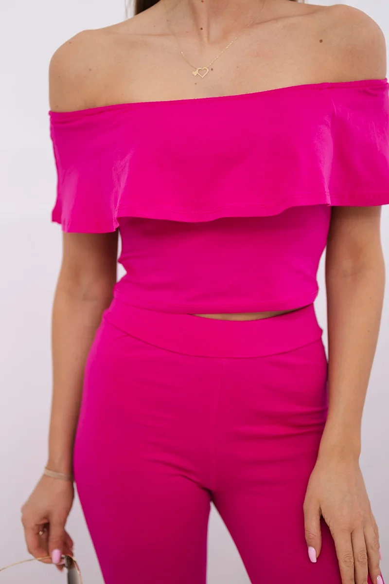 Komplet z falbanką fuksja - obrazek 3