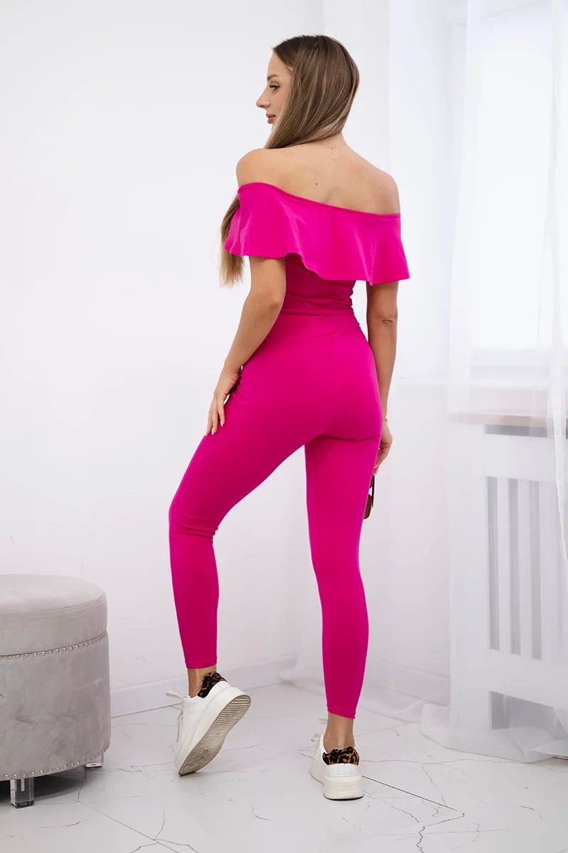Komplet z falbanką fuksja - obrazek 4