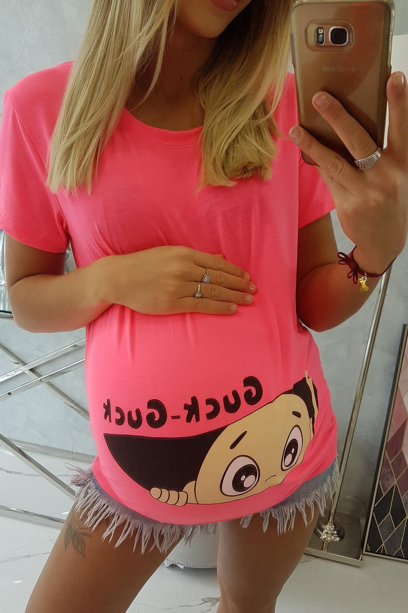 Bluzka ciążowa Guck różowy neon - obrazek 4