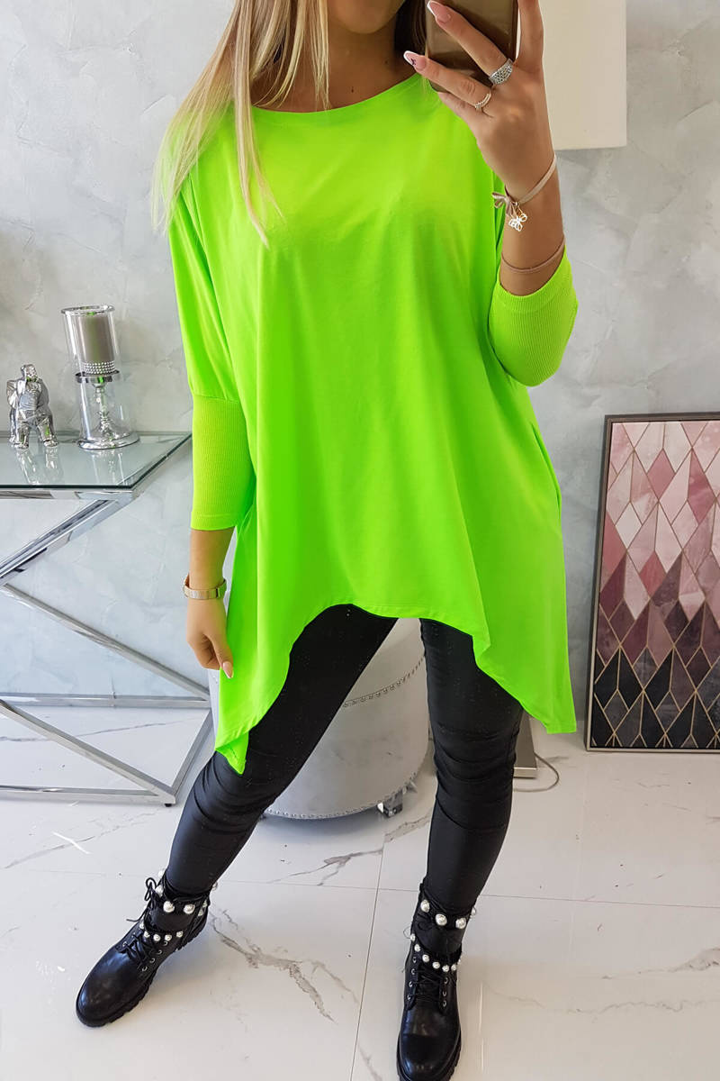 Bluzka oversize zielony neon - obrazek 5