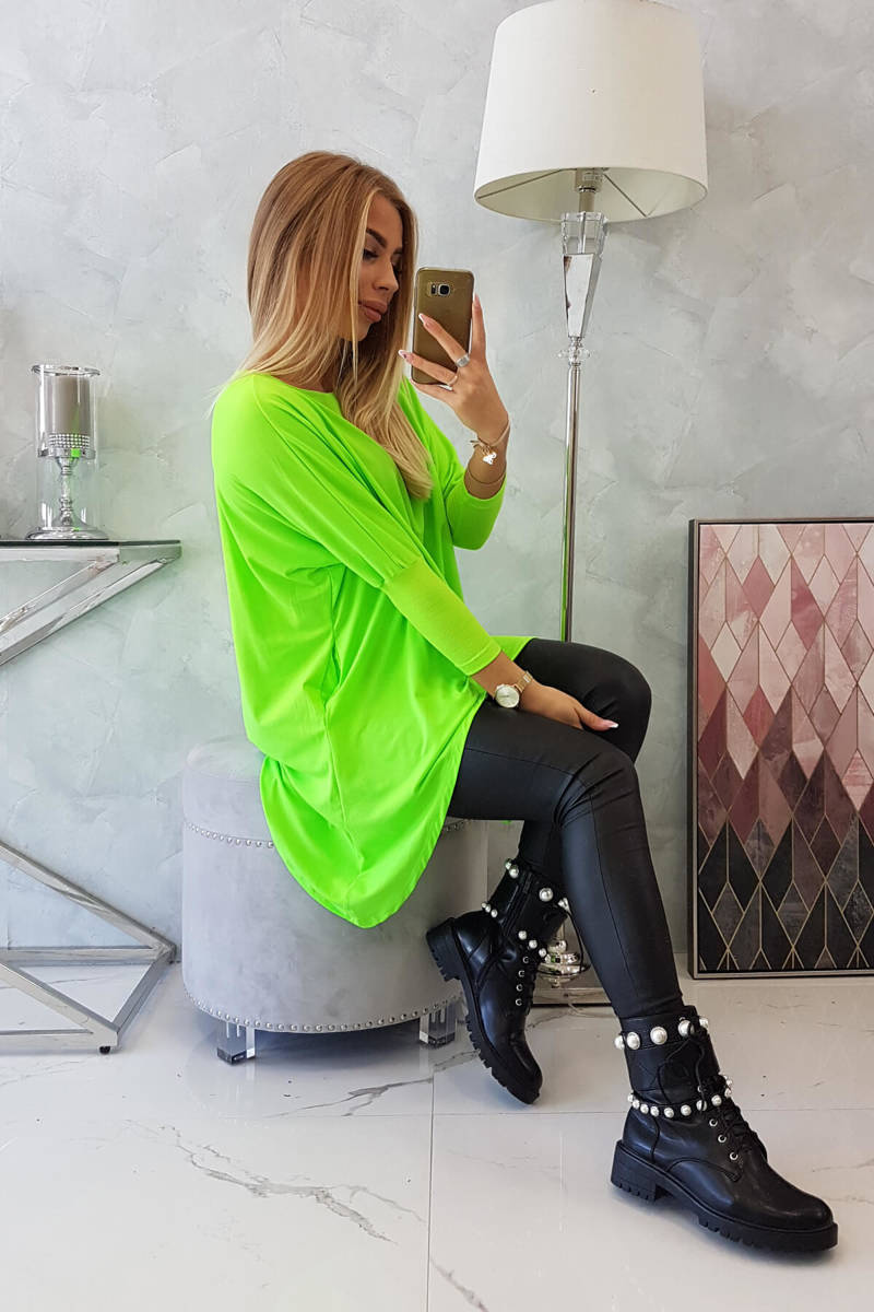 Bluzka oversize zielony neon - obrazek 7