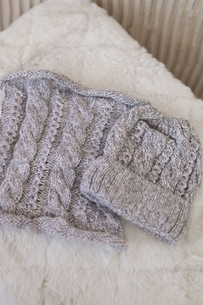 Komplet damski K153 szary+pudrowy róż - obrazek 3