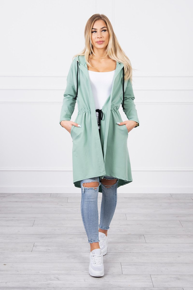 Narzutka z dłuższym tyłem ciemno miętowa - obrazek 3