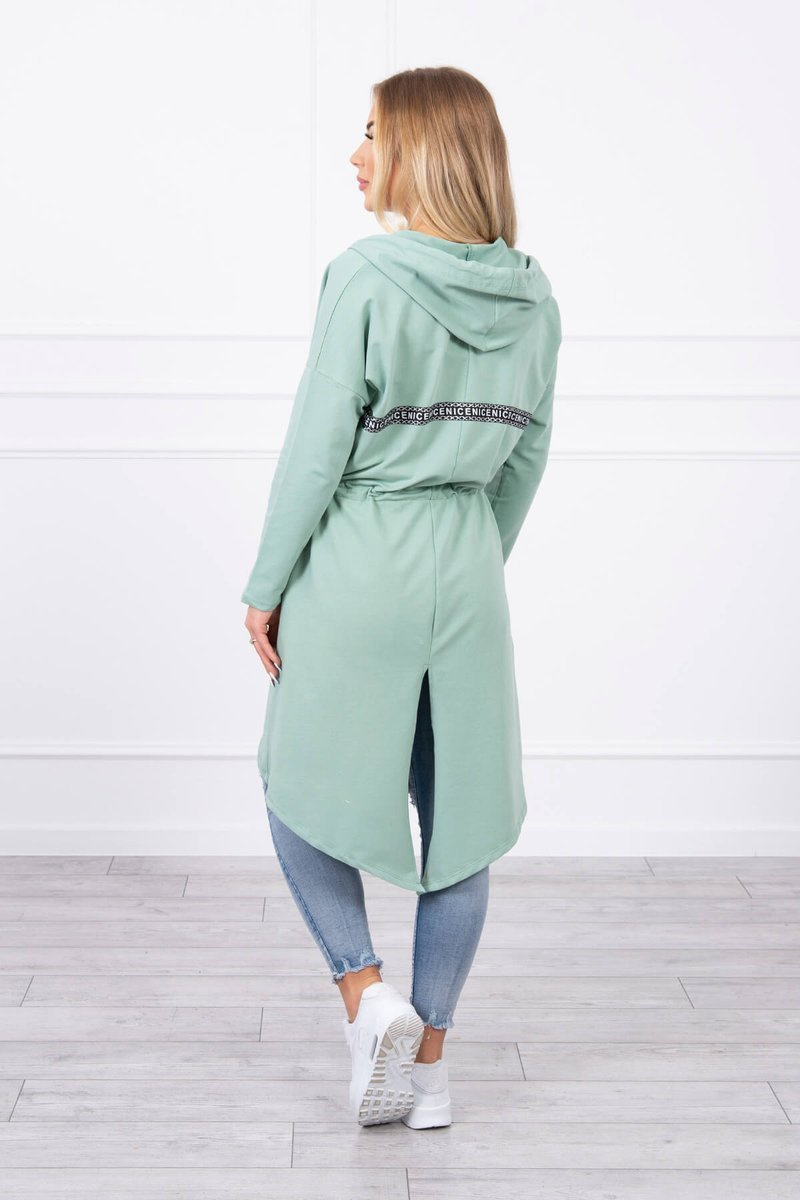 Narzutka z dłuższym tyłem ciemno miętowa - obrazek 2