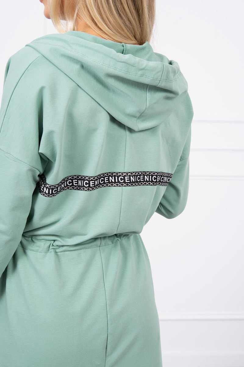 Narzutka z dłuższym tyłem ciemno miętowa - obrazek 4