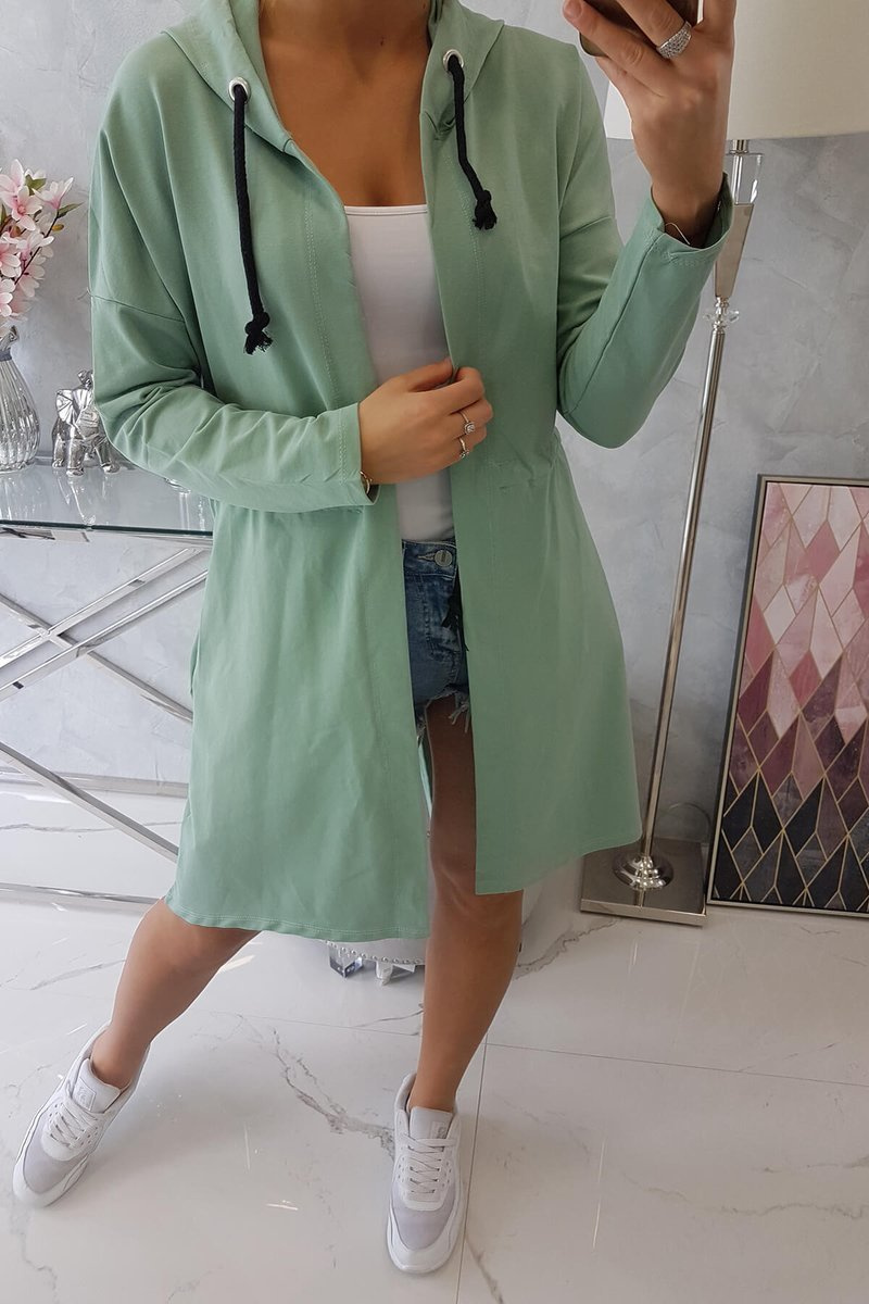 Narzutka z dłuższym tyłem ciemno miętowa - obrazek 6