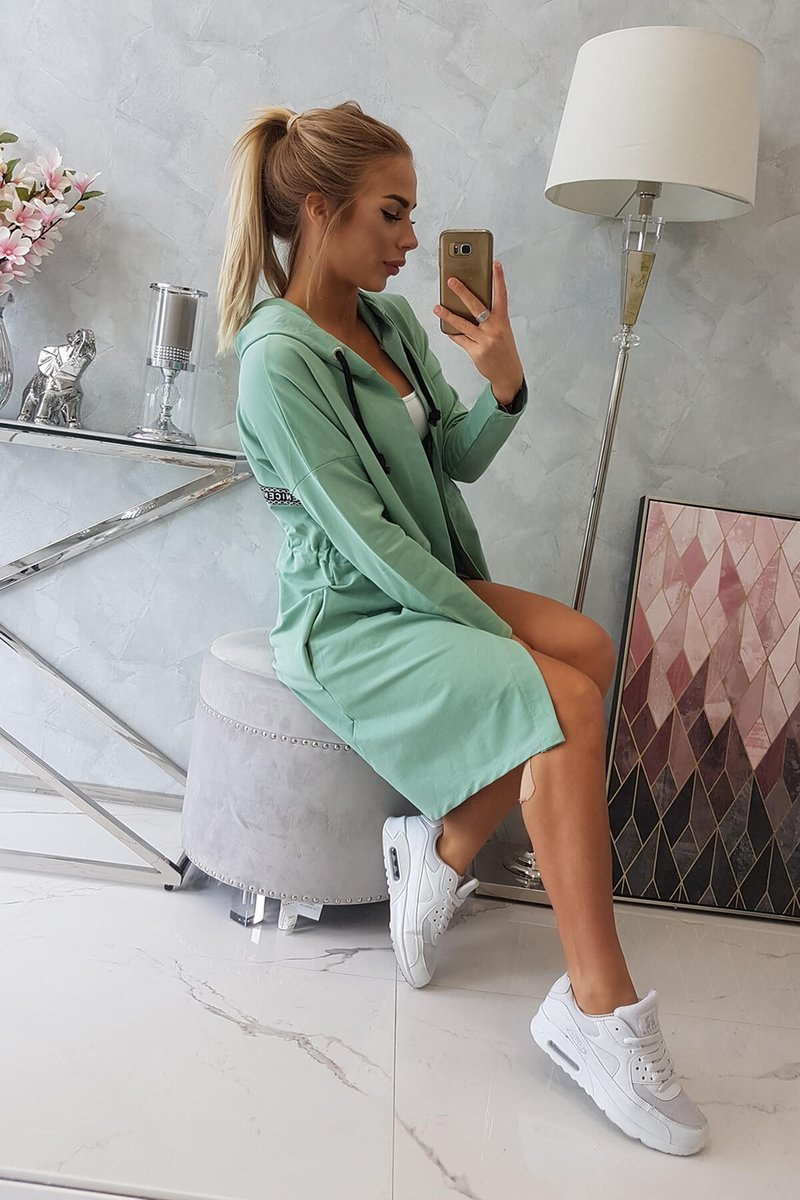 Narzutka z dłuższym tyłem ciemno miętowa - obrazek 8