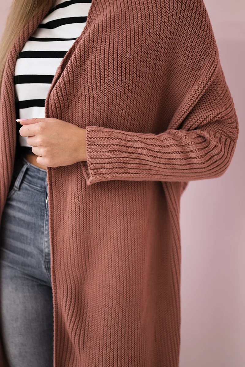 Sweter z rękawami typu nietoperz ciemny różowy - obrazek 4