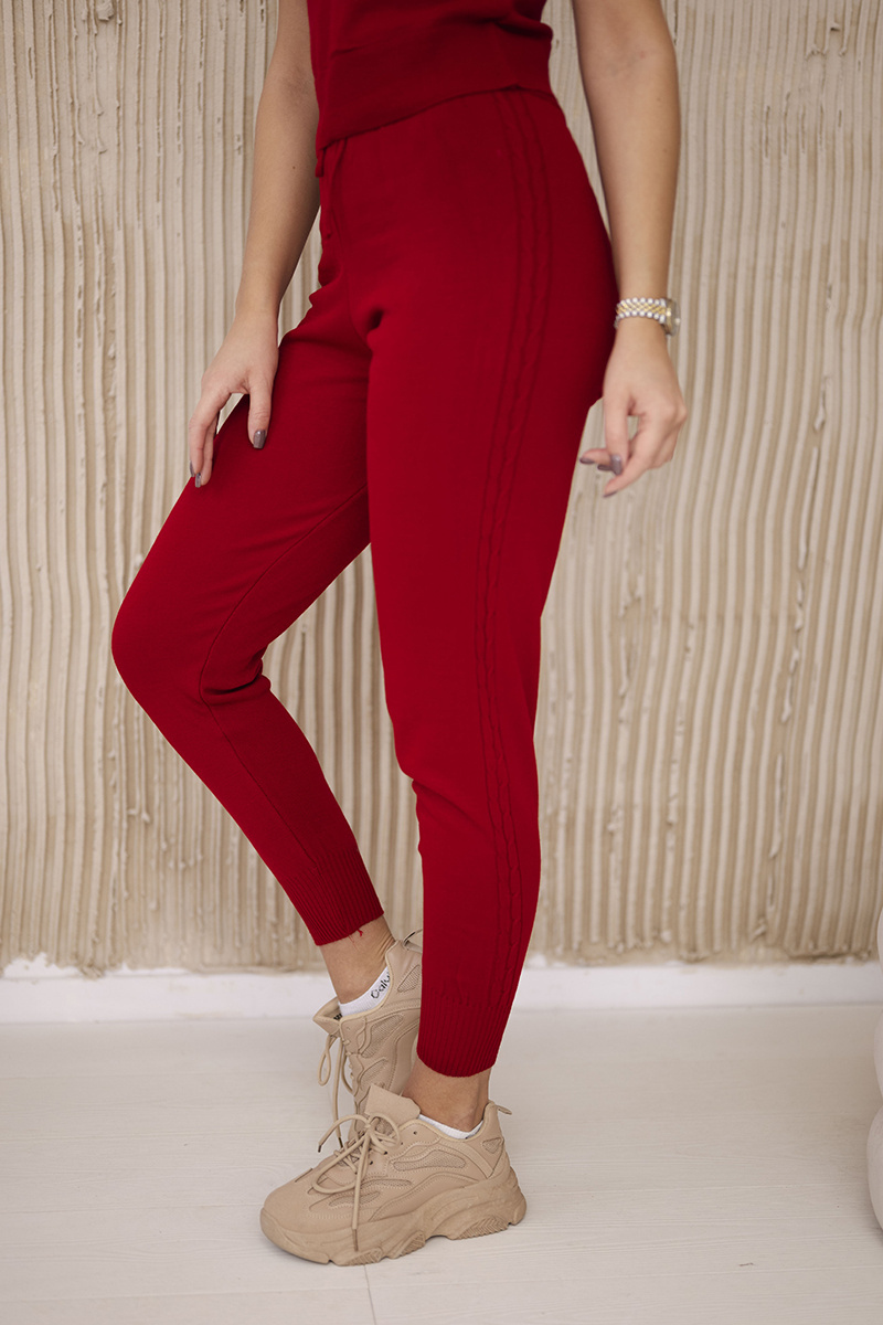 Komplet sweterkowy 3-częściowy czerwony - obrazek 5