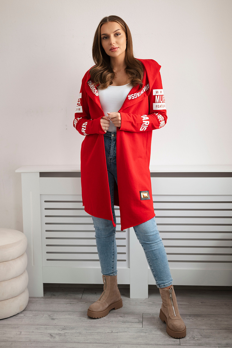 Narzutka z napisami czerwona - obrazek 2